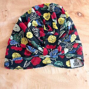 Vintage Anna Sui silk floral turban